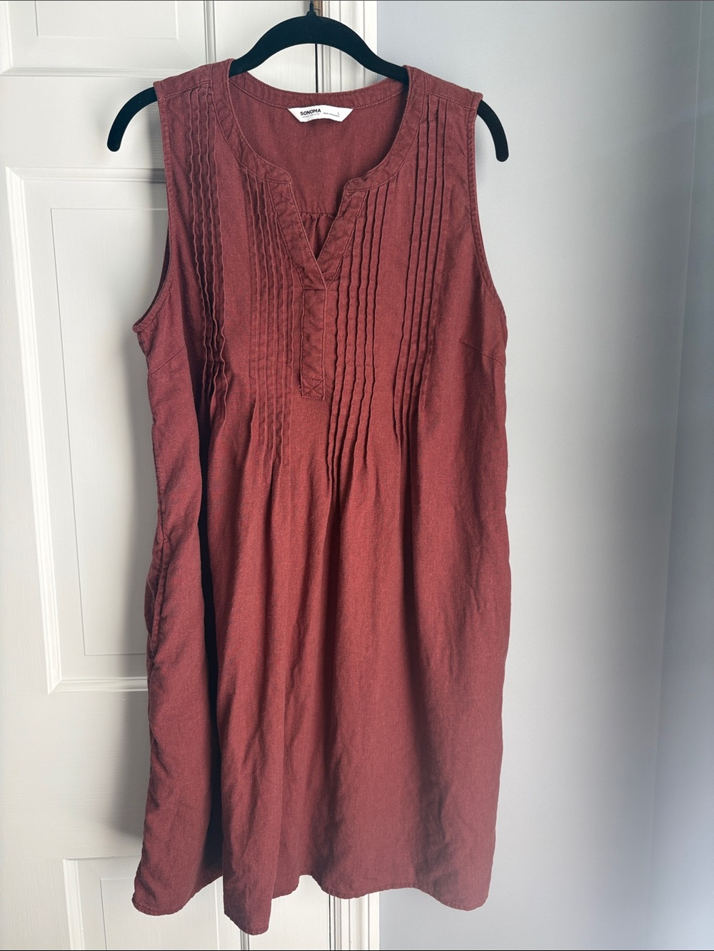 Sonoma Rust linen blend sleeveless dress